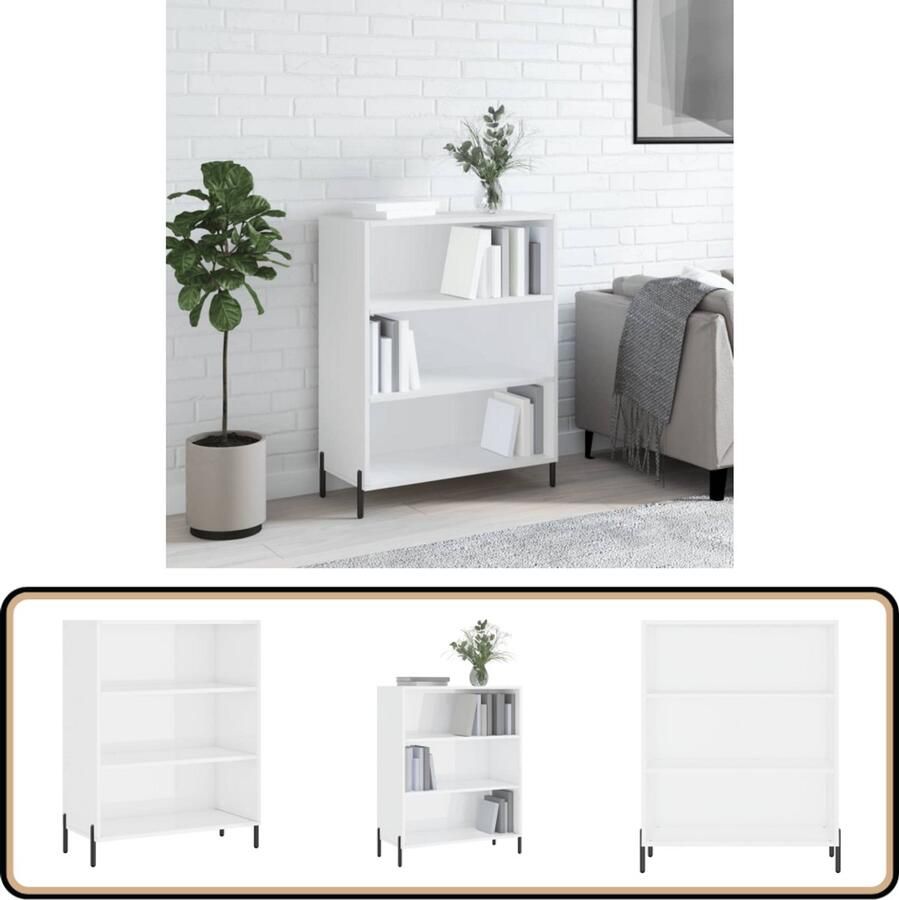 VidaXL Schappenkast Wit 69 5x32 5x90 cm Schappenkast Houten Kast Witte Kast Modern Interieur Opbergkast