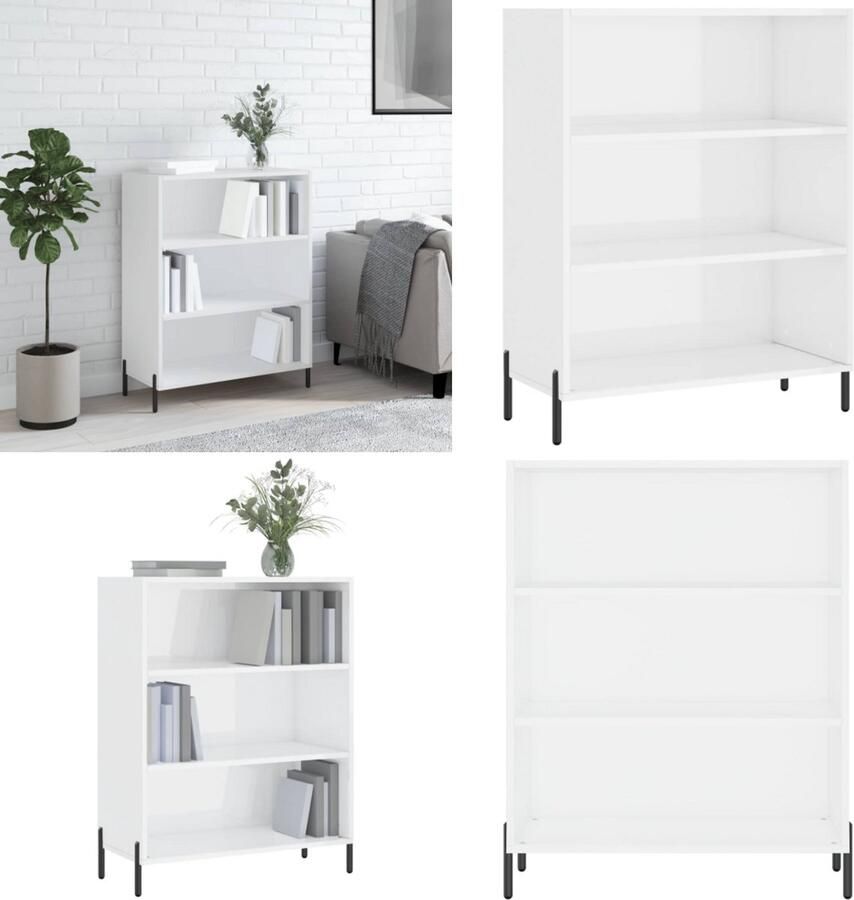 VidaXL Schappenkast 69 5x32 5x90 cm bewerkt hout wit Schappenkast Schappenkasten Wandkast Kast