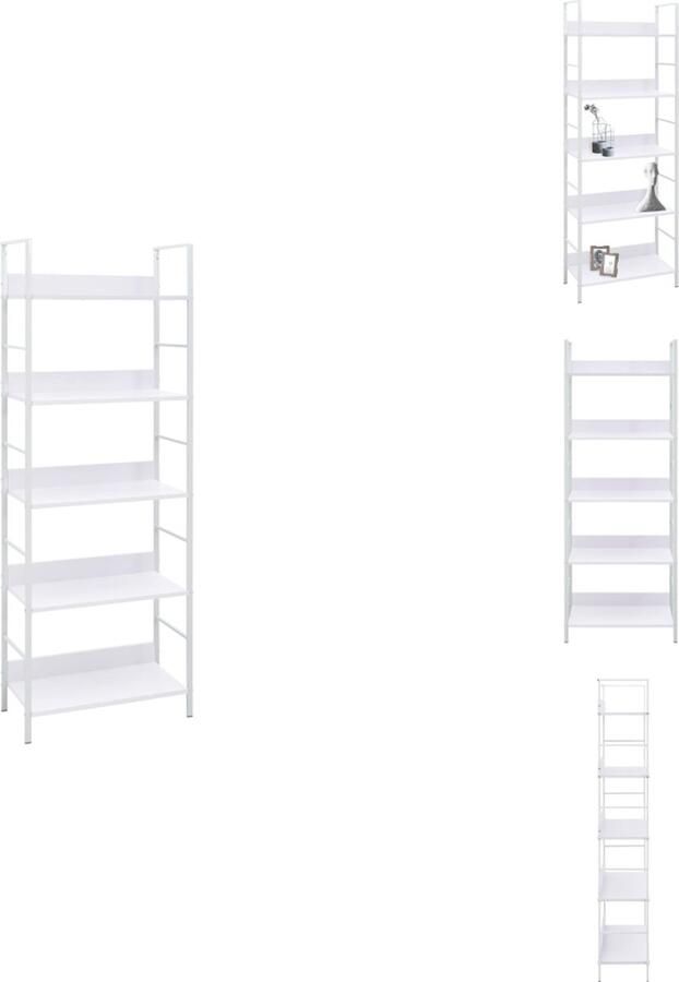 VidaXL Schappenkast Schappenkasten Opbergkast Opbergkasten Boekenkast met 5 schappen 60x27 6x158 5 cm bewerkt hout wit