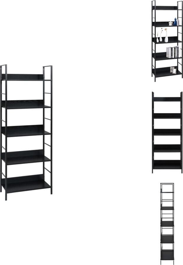 VidaXL Schappenkast Schappenkasten Opbergkast Opbergkasten Boekenkast met 5 schappen 60x27 6x158 5 cm bewerkt hout zwart