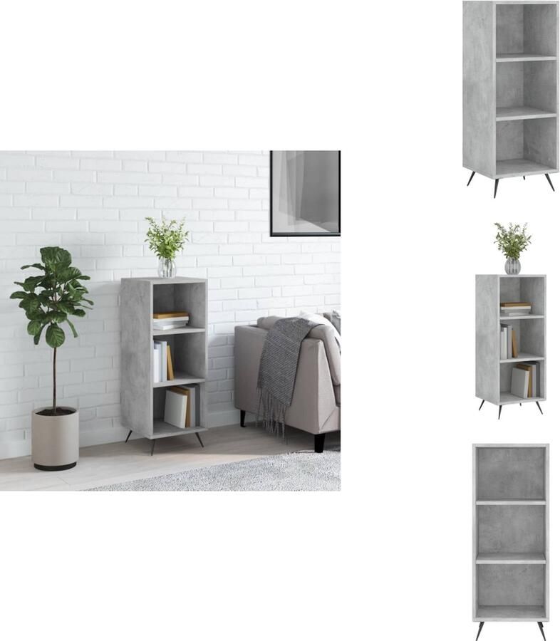 VidaXL Schappenkast Schappenkasten Wandkast Kast Schappenkast 34 5x32 5x90 cm bewerkt hout betongrijs
