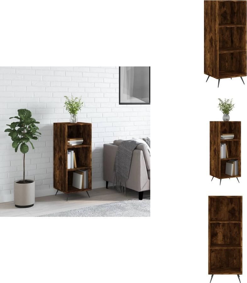 VidaXL Schappenkast Schappenkasten Wandkast Kast Schappenkast 34-5x32-5x90 cm bewerkt hout gerookt eikenkleurig - Foto 2