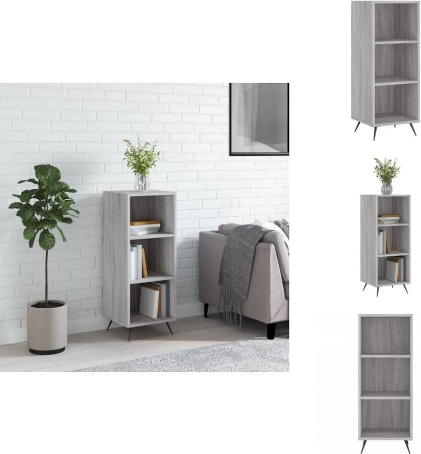 VidaXL Schappenkast Schappenkasten Wandkast Kast Schappenkast 34 5x32 5x90 cm bewerkt hout grijs sonoma eiken