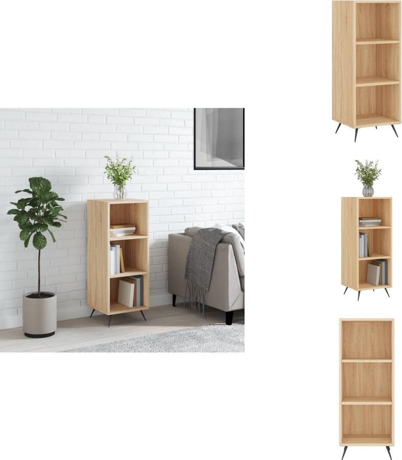 VidaXL Schappenkast Schappenkasten Wandkast Kast Schappenkast 34-5x32-5x90 cm bewerkt hout sonoma eikenkleurig - Foto 2