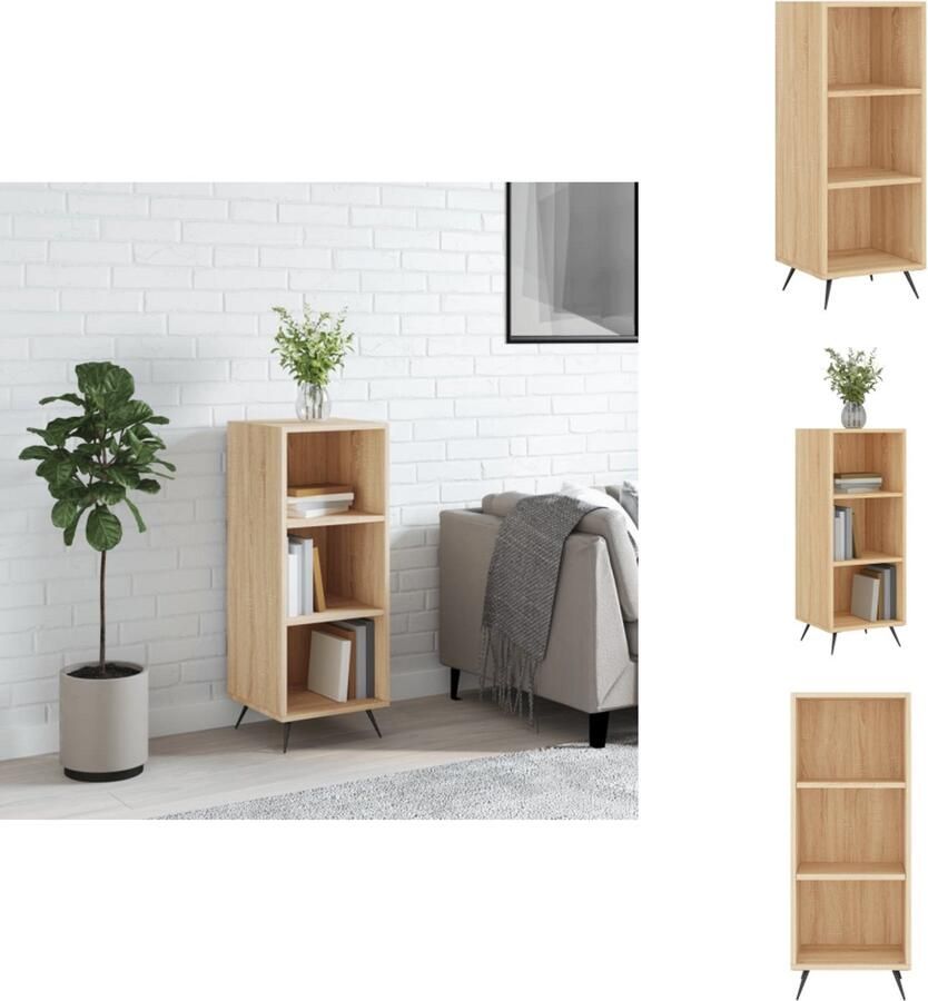 VidaXL Schappenkast Schappenkasten Wandkast Kast Schappenkast 34-5x32-5x90 cm bewerkt hout sonoma eikenkleurig