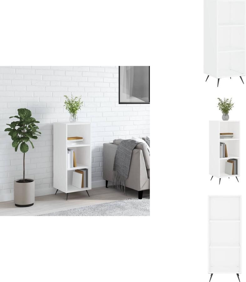 VidaXL Schappenkast Schappenkasten Wandkast Kast Schappenkast 34-5x32-5x90 cm bewerkt hout wit