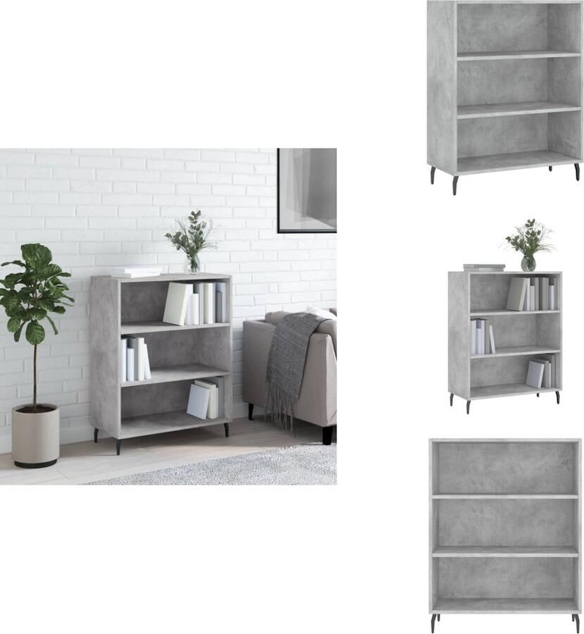 VidaXL Schappenkast Schappenkasten Wandkast Kast Schappenkast 69 5x32 5x90 cm bewerkt hout betongrijs - Foto 2