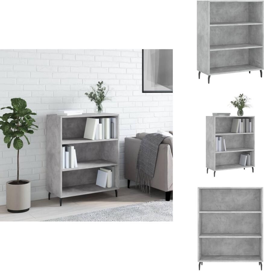 VidaXL Schappenkast Schappenkasten Wandkast Kast Schappenkast 69 5x32 5x90 cm bewerkt hout betongrijs