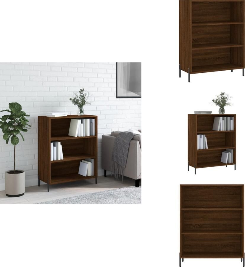 VidaXL Schappenkast Schappenkasten Wandkast Kast Schappenkast 69-5x32-5x90 cm bewerkt hout bruineikenkleurig - Foto 2