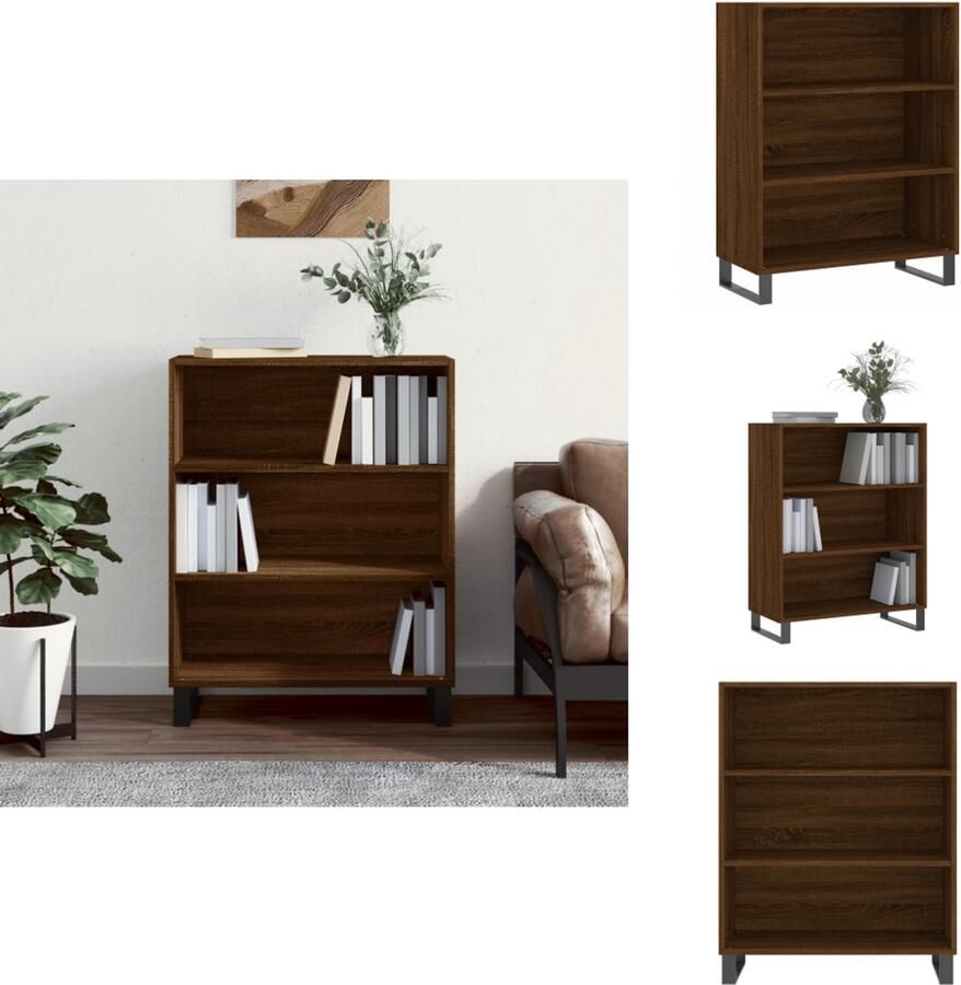 VidaXL Schappenkast Schappenkasten Wandkast Kast Schappenkast 69-5x32-5x90 cm bewerkt hout bruineikenkleurig