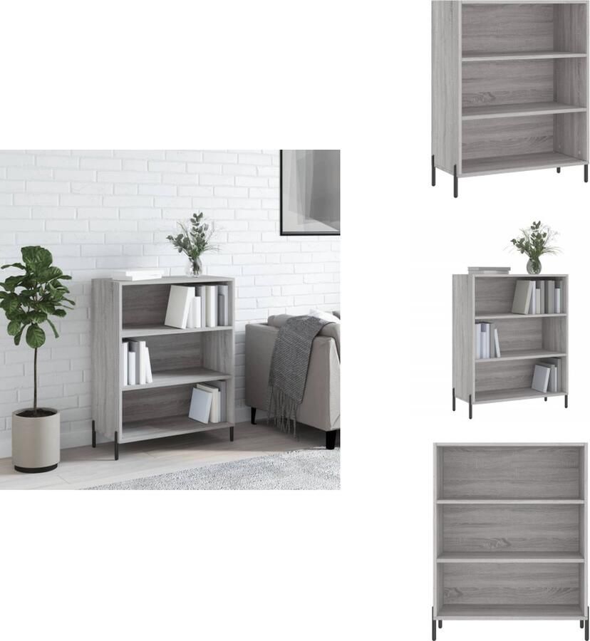 VidaXL Schappenkast Schappenkasten Wandkast Kast Schappenkast 69 5x32 5x90 cm bewerkt hout grijs sonoma eiken - Foto 2