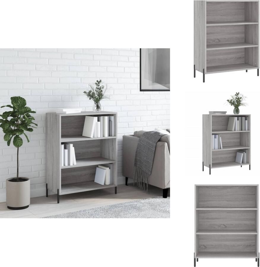 VidaXL Schappenkast Schappenkasten Wandkast Kast Schappenkast 69 5x32 5x90 cm bewerkt hout grijs sonoma eiken