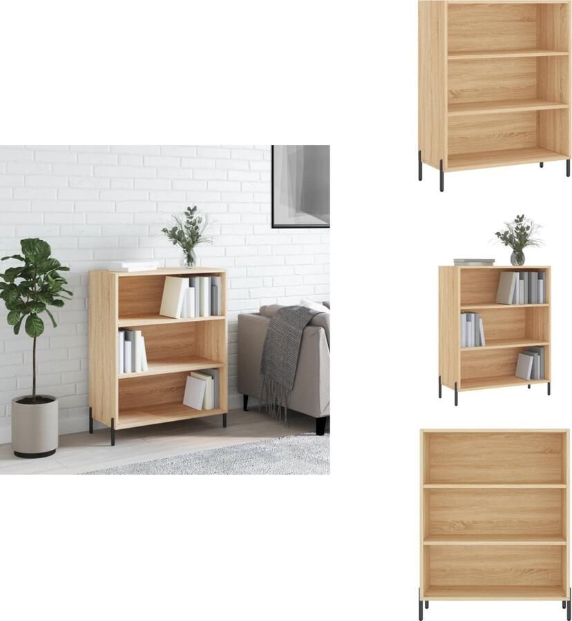 VidaXL Schappenkast Schappenkasten Wandkast Kast Schappenkast 69 5x32 5x90 cm bewerkt hout sonoma eikenkleurig
