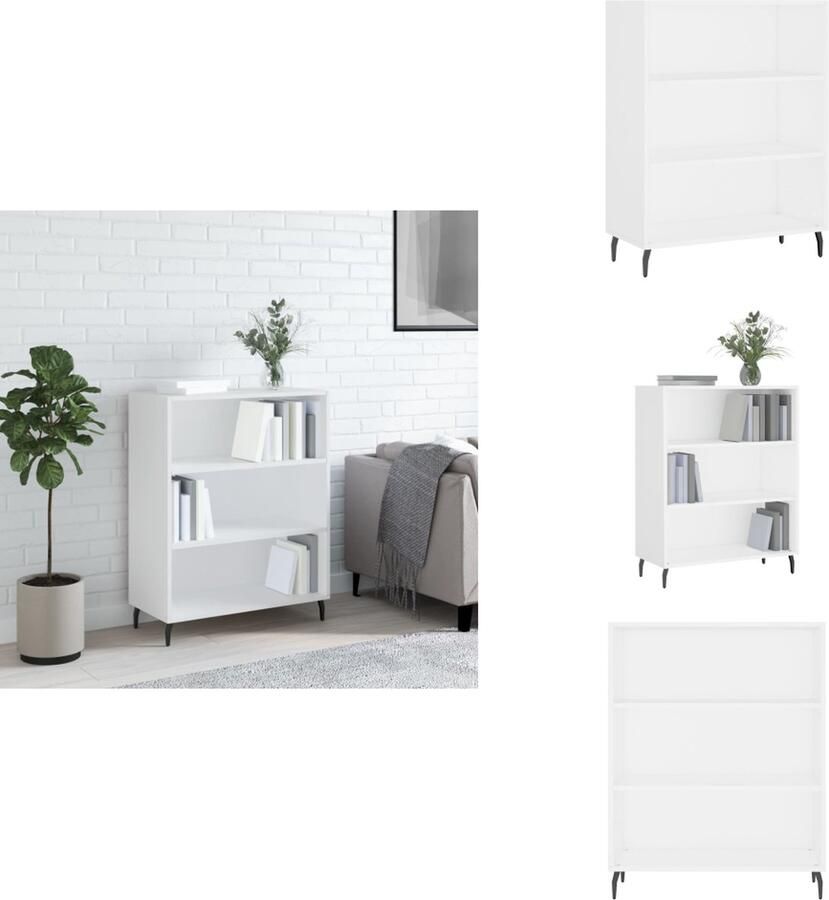 VidaXL Schappenkast Basic Wit 69.5 x 32.5 x 90 cm Duurzaam materiaal Metalen poten Voldoende opbergruimte Keukenkast - Foto 2