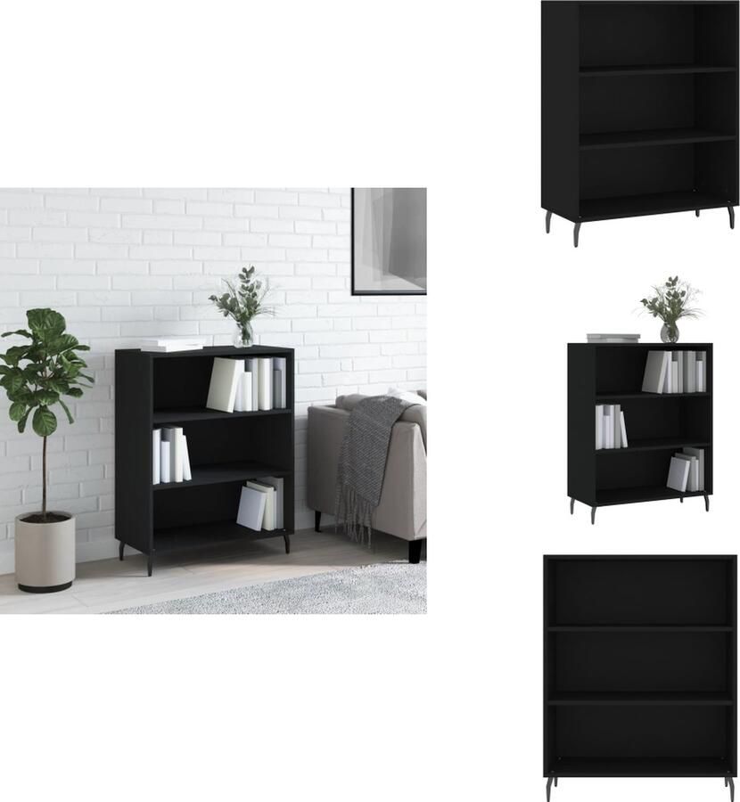 VidaXL Schappenkast Schappenkasten Wandkast Kast Schappenkast 69-5x32-5x90 cm bewerkt hout zwart