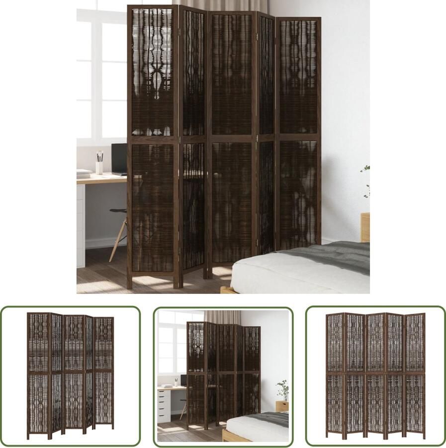 The Living Store Kamerscherm Wilgentakken 175-180 x 220 cm Verbrande Uitstraling Kamerscherm Scheidingswand Privacy Screen Houten Kamersscherm Paulownia Hout
