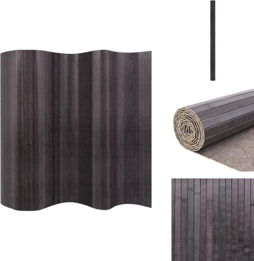 VidaXL Scheidingswand Scheidingswanden Ruimteverdeler Ruimteverdelers Kamerscherm 250x165 cm bamboe grijs