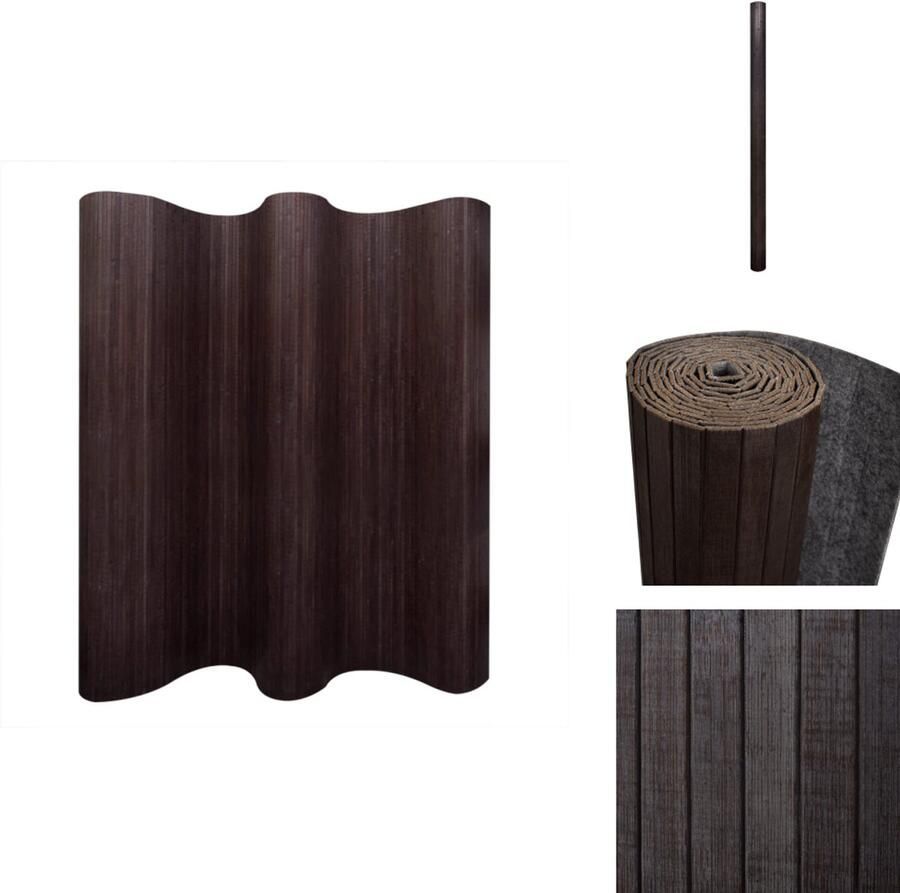 VidaXL Scheidingswand Scheidingswanden Ruimteverdeler Ruimteverdelers Kamerscherm donkerbruin bamboe 250x165 cm