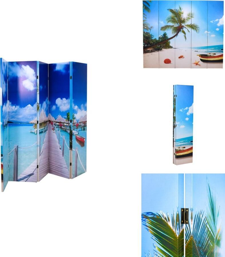 VidaXL Scheidingswand Scheidingswanden Ruimteverdeler Ruimteverdelers Kamerscherm inklapbaar strand 200x170 cm - Foto 2