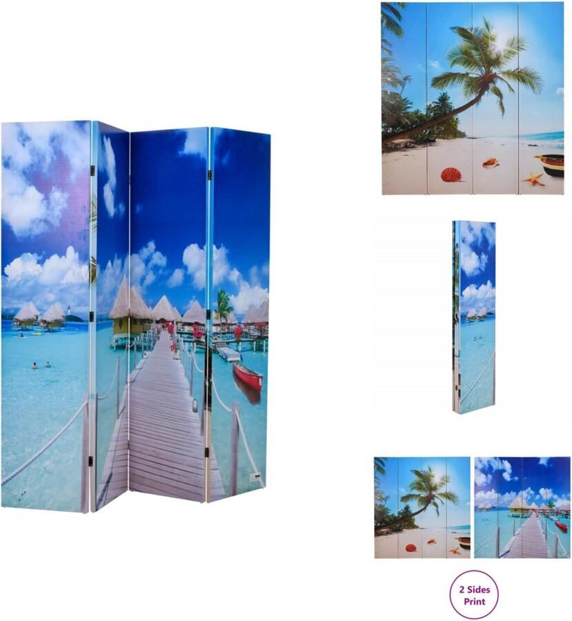 VidaXL Scheidingswand Scheidingswanden Ruimteverdeler Ruimteverdelers Kamerscherm inklapbaar strand 160x170 cm