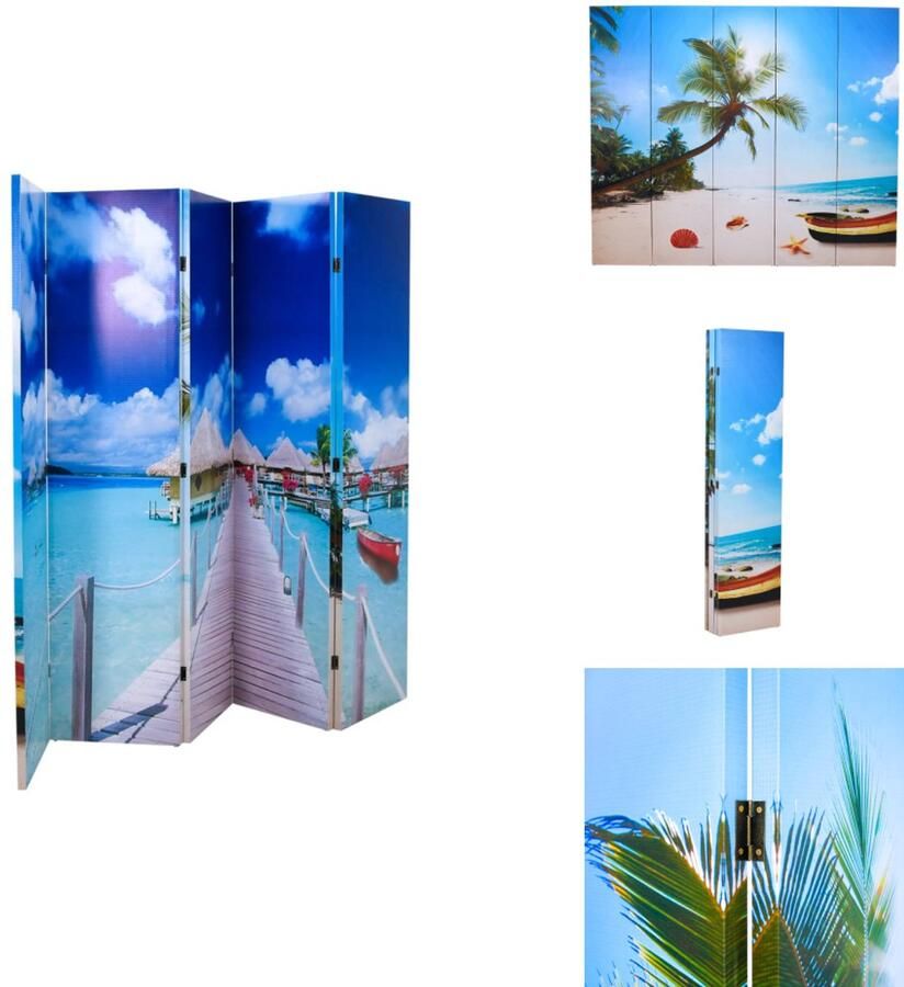 VidaXL Scheidingswand Scheidingswanden Ruimteverdeler Ruimteverdelers Kamerscherm inklapbaar strand 200x170 cm