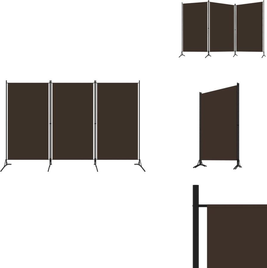 VidaXL Scheidingswand Scheidingswanden Ruimteverdeler Ruimteverdelers Kamerscherm met 3 panelen 260x180 cm bruin