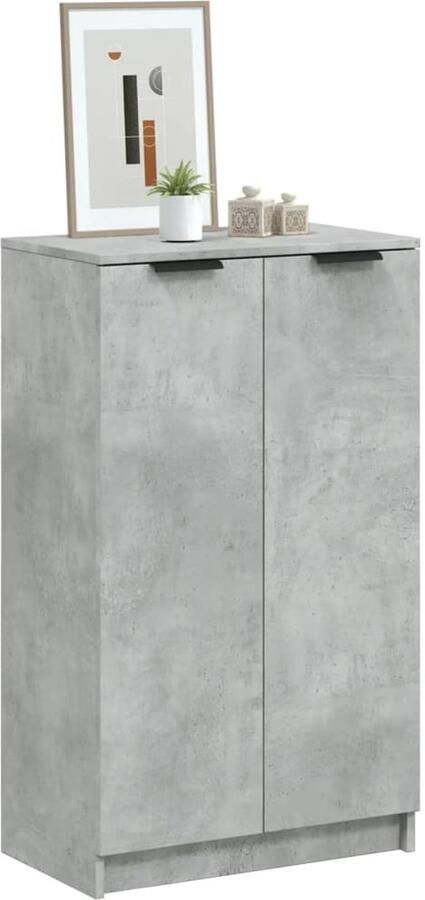 VidaXL Schoenenrek Schoenenrekken Opbergrek Voor Schoenen Schoenenstellage Schoenenkast 59x35x100 cm bewerkt hout betongrijs