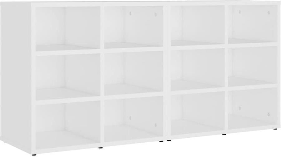 VidaXL Schoenenkasten Wit 2 Stuks 52 5x30x50 cm Schoenenkast Schoenenrek Schoenuitlegger Bergruimte Kastje Opslagruimte Witte Meubels Houten Meubels