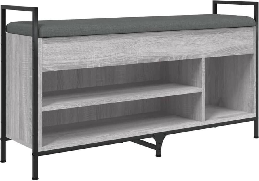 VidaXL Schoenenbank 105 5x32x57 5 cm bewerkt hout grijs sonoma Schoenenbank Grijze Schoenenbank Houten Schoenenbank Schoenenkast Opbergbank