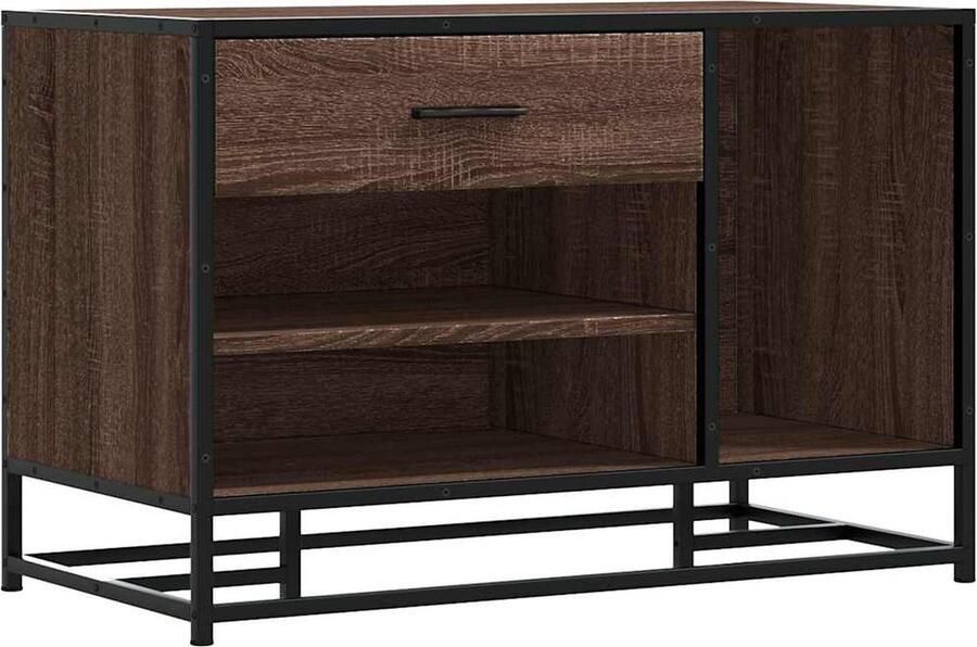 VidaXL Schoenenbank bruin eiken 80x40x53 5 cm Schoenenbankje Schoenenbankjes Halbankje Opbergbankje