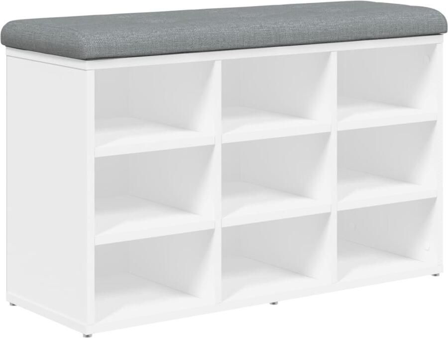 VidaXL Schoenenbank 82x32x50 cm bewerkt hout wit Schoenenbank Houten Schoenenbank Wit Schoenenbank Schoenenkast Halmeubilair