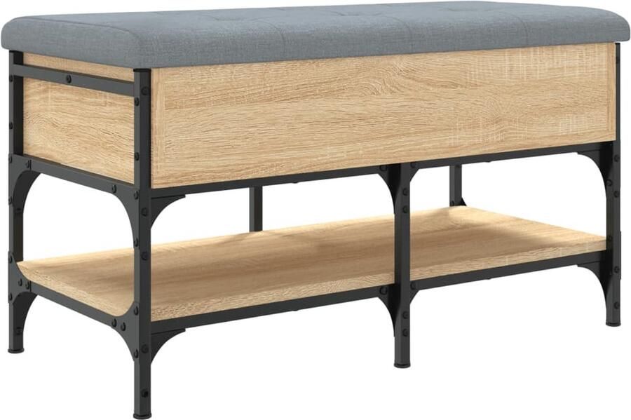 VidaXL Schoenenbank 82x42x45 cm Sonoma eiken Schoenenbankje Schoenenbankjes Halbankje Opbergbankje