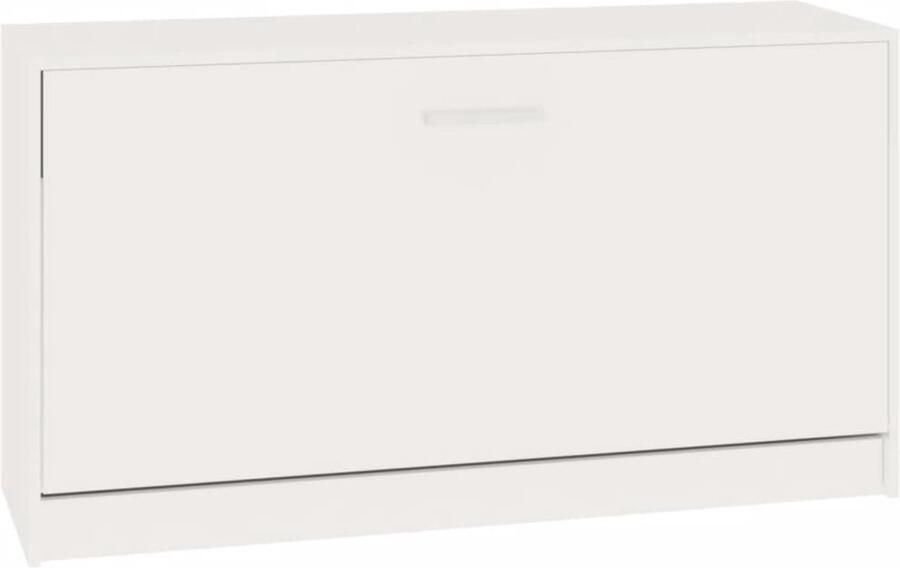 VidaXL Schoenenbank Hoogglans Wit 80x24x45 cm Bewerkt Hout