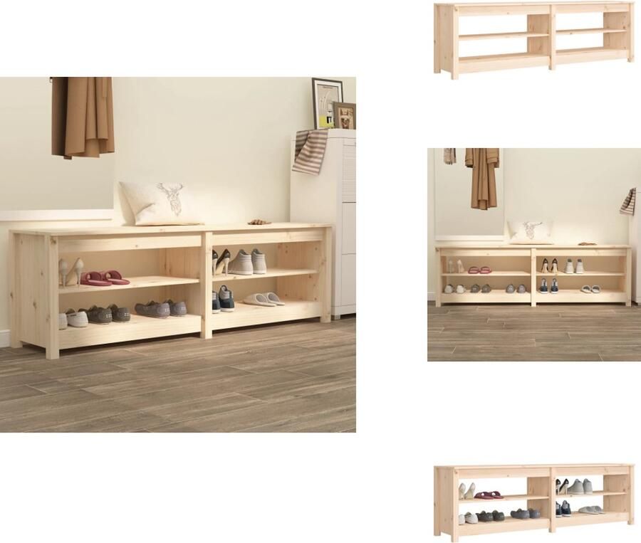 VidaXL Schoenenbank Schoenenbanken Opbergbank Schoenenkast Schoenenbank 160x36 5x50 cm massief grenenhout