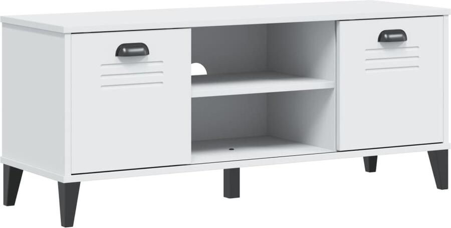 VidaXL Schoenenbank VIKEN Wit 106x35x45 cm Schoenenbank Schoenenbanken Schoenenkast Schoenenrek