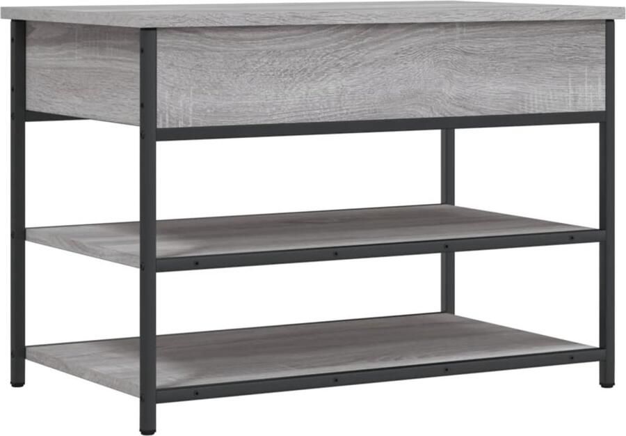 VidaXL Schoenenbankje Grijs Sonoma Eiken 70x42 5x50 cm Schoenenbank Schoenenkast Halstandaard Opbergbank Gangbank