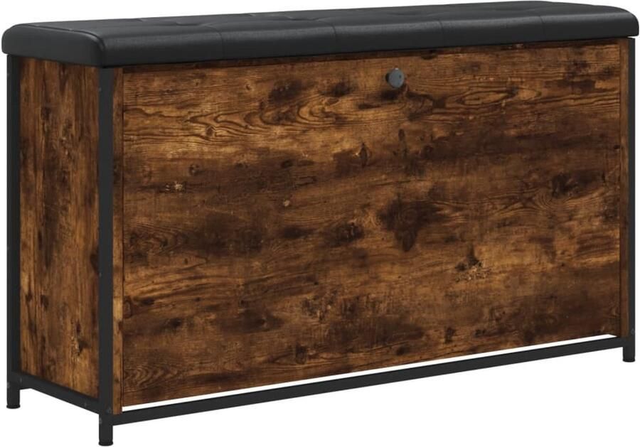 VidaXL Schoenenkast Schoenenbank Schoenenbankje met klaplade 102x32x56 cm gerookt eikenkleurig Haltafel Bruine Schoenenbank Houten Schoenenbank