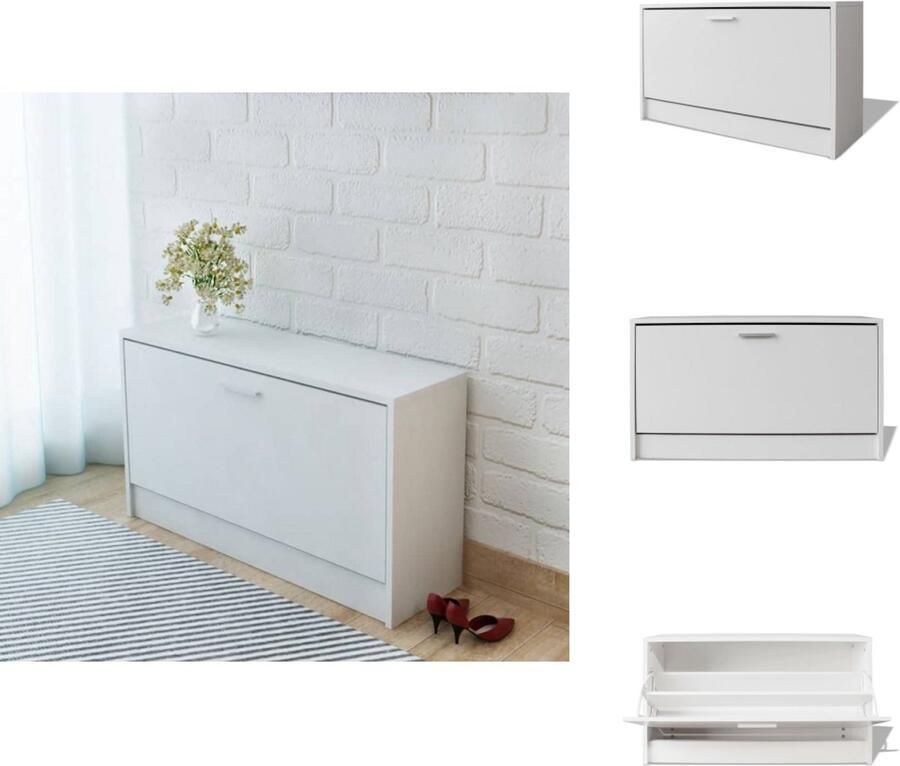 VidaXL Schoenenbankje Schoenenbankjes Halbankje Opbergbankje Schoenen opbergkast 80x24x45 cm wit