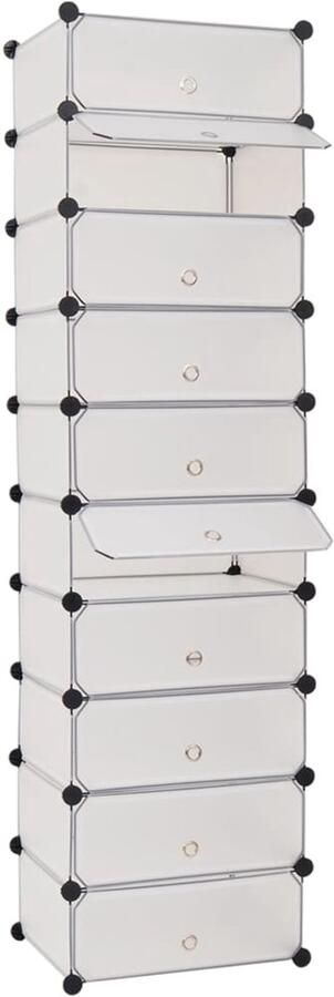 VidaXL Schoenenkast 10 Vakken Wit Kunststof Schoenenkast Schoenen Organisatie Kunststof Schoenenkast Witte Schoenenkast Schoenen Rek