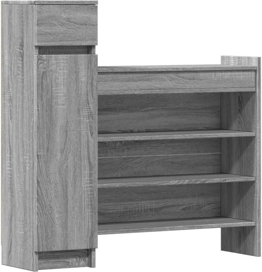 VidaXL Schoenenkast 100 5x28x100 cm bewerkt hout grijs sonoma eiken