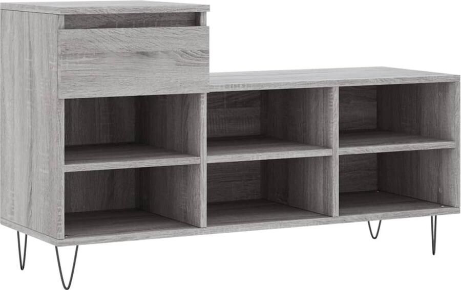 VidaXL -Schoenenkast-102x36x60-cm-bewerkt-hout-sonoma-grijs - Foto 3