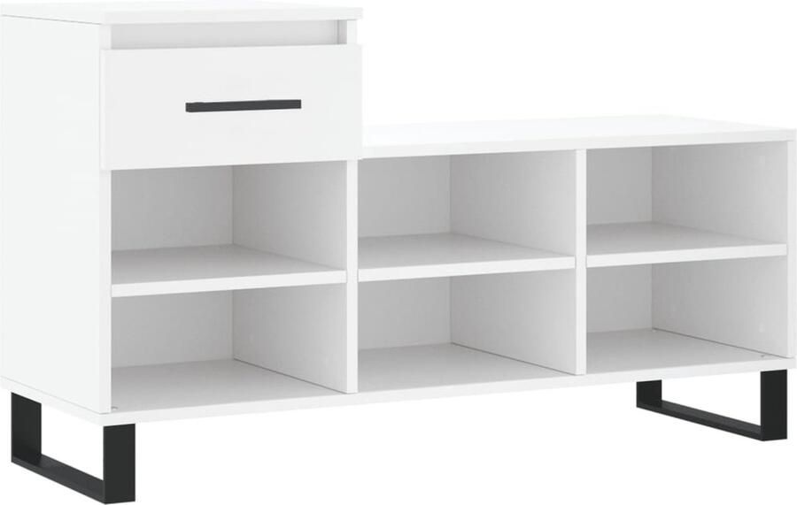 VidaXL -Schoenenkast-102x36x60-cm-bewerkt-hout-wit - Foto 2