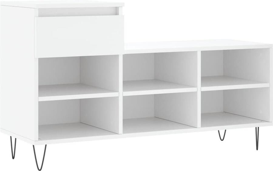 VidaXL -Schoenenkast-102x36x60-cm-bewerkt-hout-wit - Foto 3