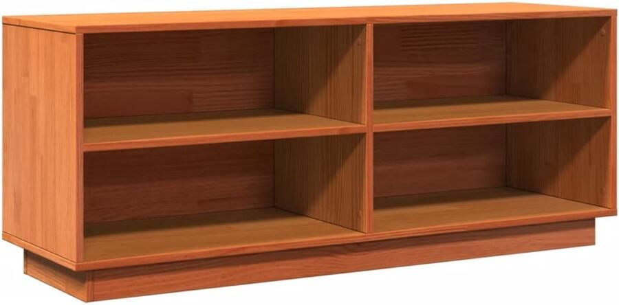 VidaXL Schoenenkast 110x34x45 cm massief grenenhout wasbruin