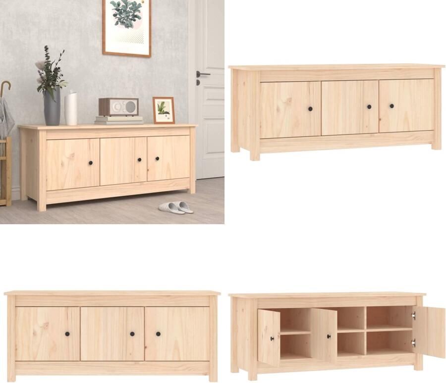 VidaXL Schoenenkast 110x38x45 5 cm massief grenenhout Schoenenkast Schoenenkasten Schoenenrek Opbergrek Voor Schoenen