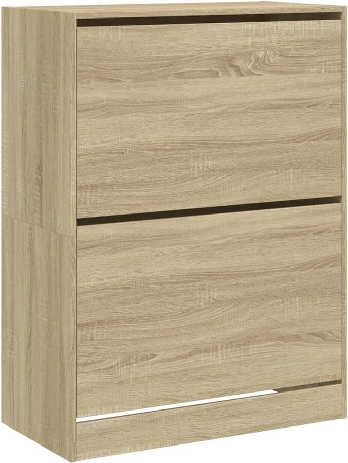 VidaXL Schoenenkast 2 klaplades Sonoma eiken Schoenenkast Schoenenkasten Schoenenrek Schoenen Kast