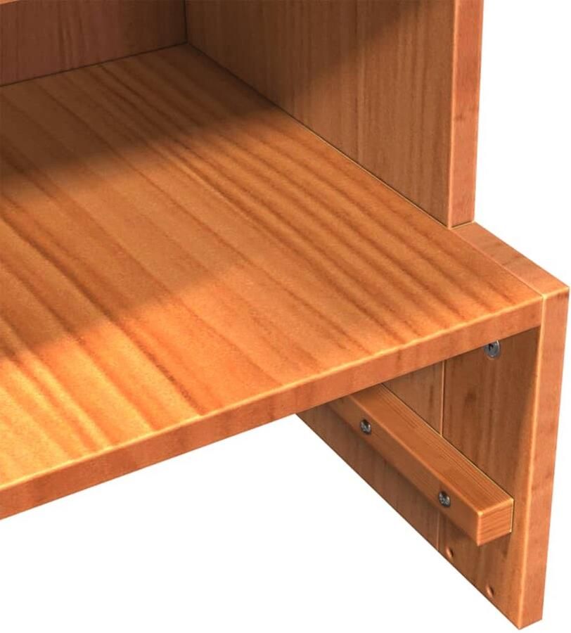 VidaXL Schoenenkast 28x30x104 cm massief grenenhout wasbruin