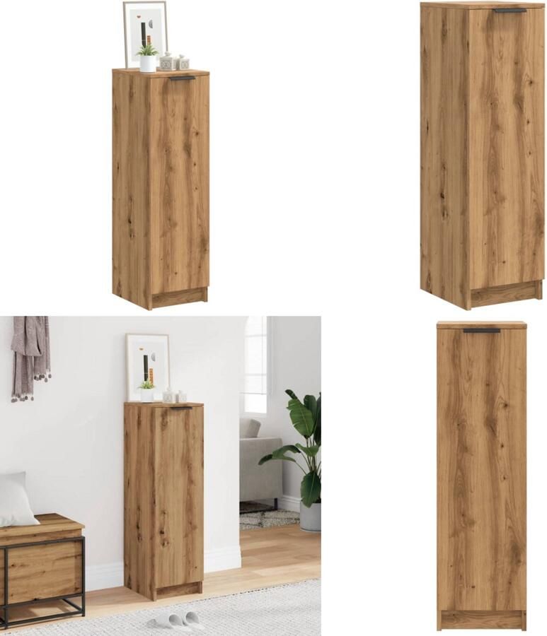 VidaXL Schoenenkast 29 5x35x100 5 cm bewerkt hout artisanaal eiken Schoenenkast Schoenenkasten Schoenen Kast Schoenen Rek