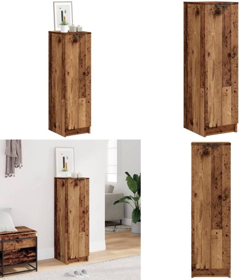 VidaXL Schoenenkast 29 5x35x100 5 cm bewerkt hout oud houtkleurig Schoenenkast Schoenenkasten Schoenen Kast Schoenen Rek
