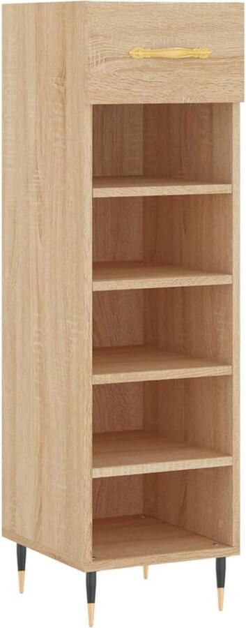 VidaXL Schoenenkast Sonoma Eiken 30x35x105 cm Schoenenkast Schoenen Kast Eikenvloeren Houten Schoenenkast Bergruimte